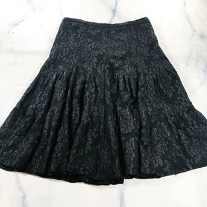 Charles Chang Lima Black Lace Midi Skirt